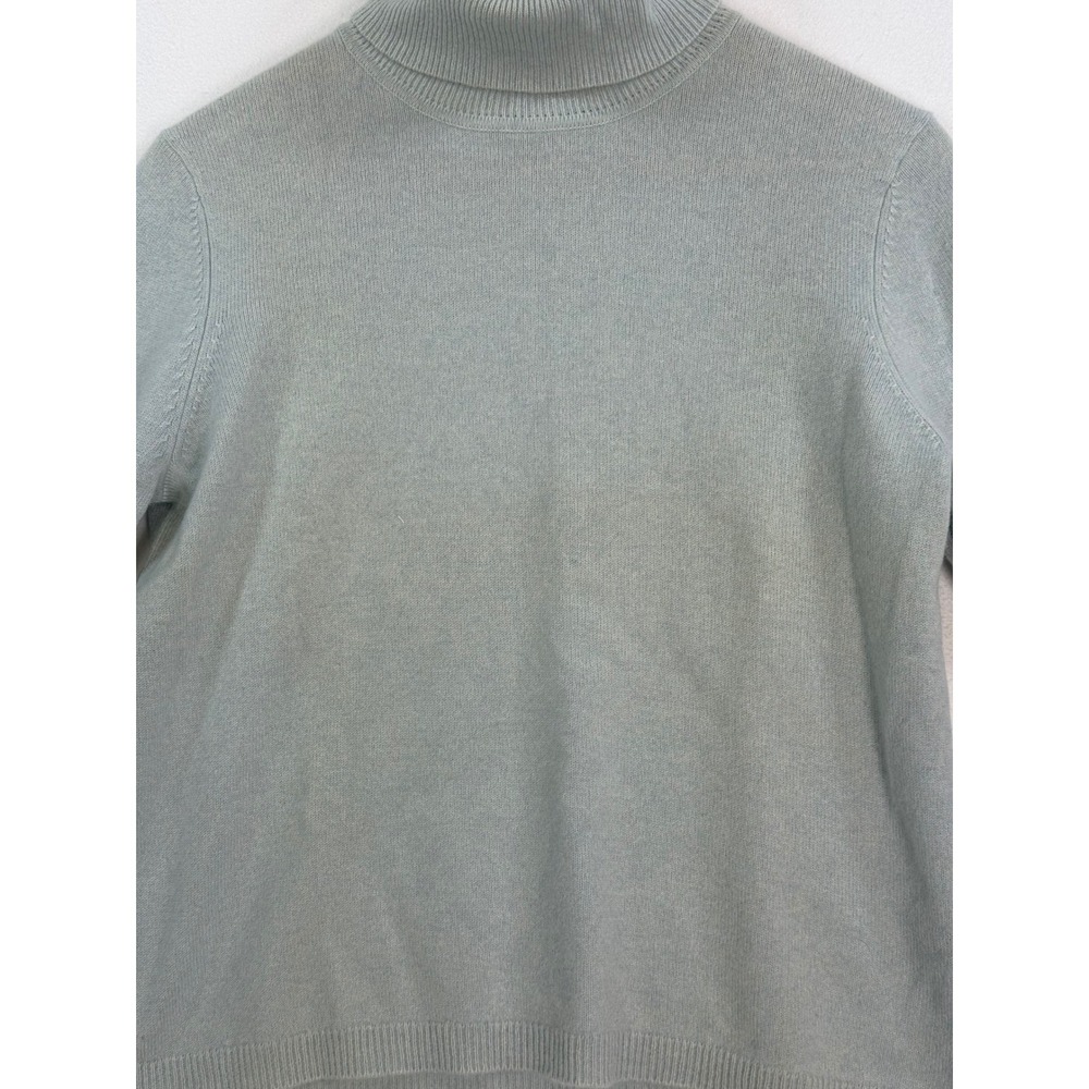 Lauren Ralph Lauren Petite M Seafoam 100% Cashmere Turtleneck Sweater Classic - Picture 4 of 10